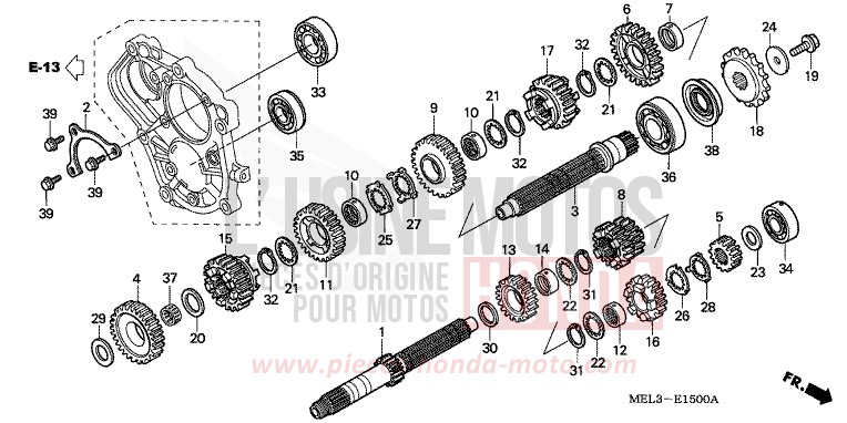 BOITE DE VITESSES de CBR1000RR "Fireblade" GRAPHITE BLACK (NHB01BA) de 2006